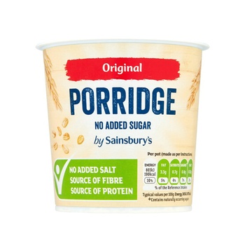 Sainsburys Original Porridge Pot No Added Salt 50g