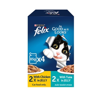 Purina Felix Adult Chicken In Jelly and Tuna In Jelly 4x85g