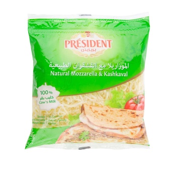 President Shredded Mozzarella and Kashkaval 400g