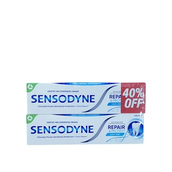 Sensodyne Toothpaste Repair And Protect Regular 2x75ml 40% Off