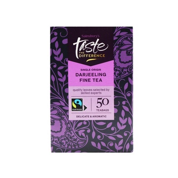 Sainsburys Taste The Difference Darjeeling Fairtrade 50 Tea Bags 125g