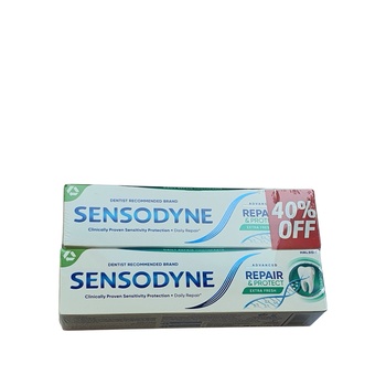 Sensodyne Toothpaste Repair And Protect Extrafresh 2x75ml 40% Off