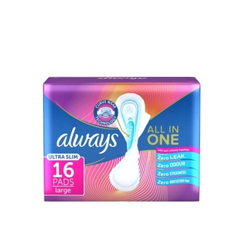 Always All In One Ultra Slim Large Sanitary Pads 16pcs