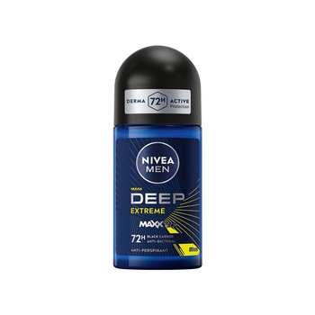 Nivea Men Deep Extreme MaxxTech Roll-On with Black Carbon 72H Odor Protection 50ml