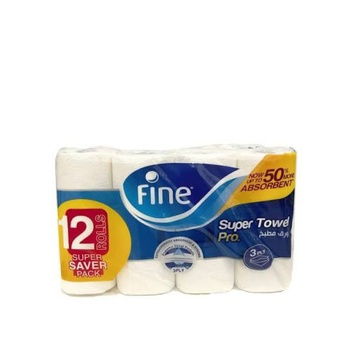 Fine House Hold Super Towel Pro 60S 3Ply 8+4Roll