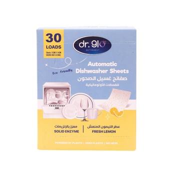 Dr Glo Dishwasher Sheets Lemon 4.5g