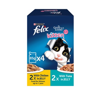Purina Felix Kitten Chicken In Jelly and Tuna In Jelly 4x85g