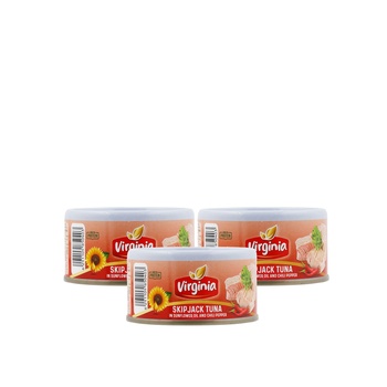 Virginia Skip Jack Tuna In Sunflower Oil & Chili Pepper Value Pack 3x170g