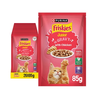 Purina Friskies Junior Cat  Chicken in Gravy Pouch 26x85g