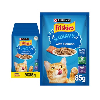 Purina Friskies Cat Chicken In Gravy Salmon Pouch 26x85g