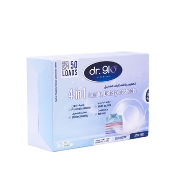 Dr Glo Laundry Detergent Sheets Free Scent 4.5g