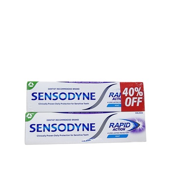 Sensodyne Toothpaste Rapid Action 2x75ml 40%Off