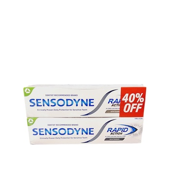 Sensodyne Toothpaste Rapid Action Whitening 2x75ml 40% off