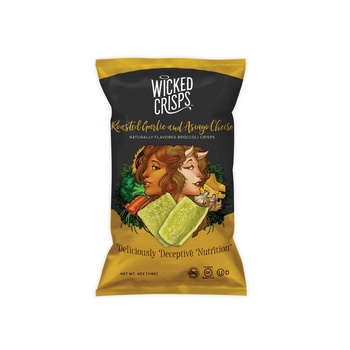 Wicked Crisps Roasted Garlic And Asiago Cheese Broccoli Crisps 4oz