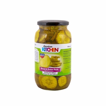 American Kitchen Pickle Gherkin Slices 34oz