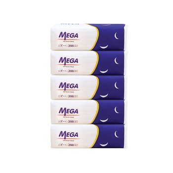 Mega Facial Tissue Fluffy 5x200x2Ply