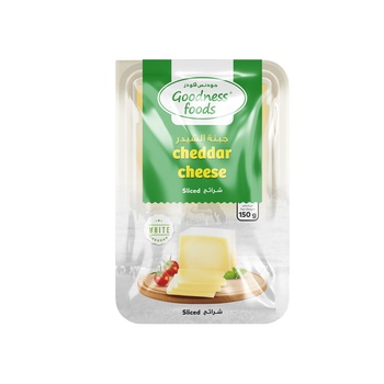 Goodness Foods Cheddar Cheese Sliced White 150g