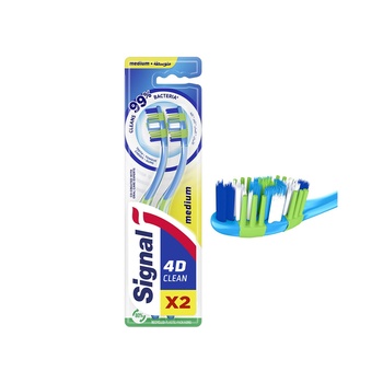 Signal 4D Medium Toothbrush Clean 2pcs