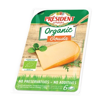 President Gouda Organic Cheese Slices 150g