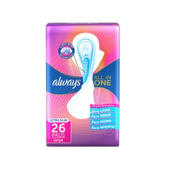 Always All In One Ultra Slim Large Sanitary Pads 26pcs