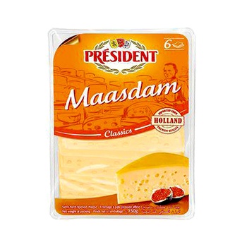President Maasdam Slice Cheese 150g