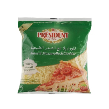 President Mix Mozzarella And Cheddar Cheese 40% 450g